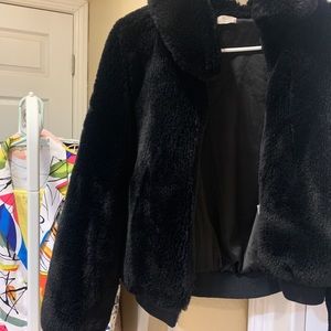 Black Fur Coat Jacket Urban Outfitter